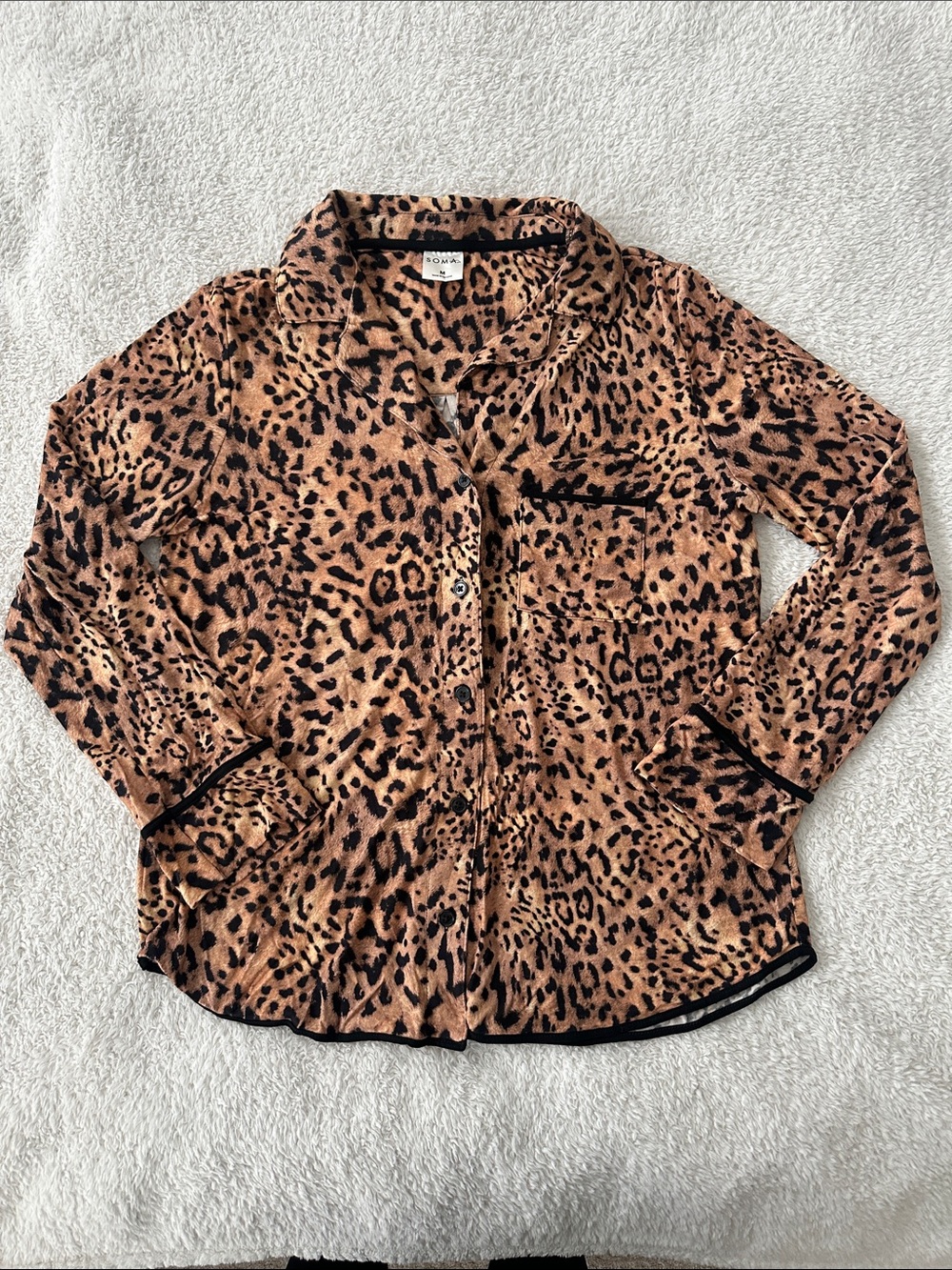 Soma Women’s Cool Nights Leopard Print Pajama Set Size M - Picture 7 of 11